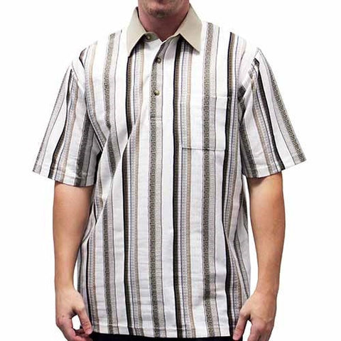 Palmland Club S/S Tailored Collar Pocketed Knit - 6050-445 TAUPE