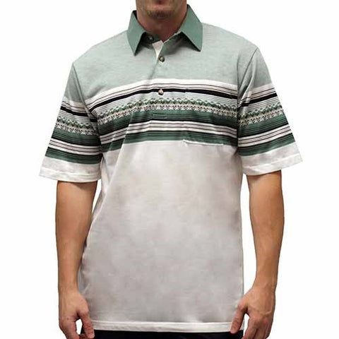 Palmland Club S/S Tailored Collar Pocketed Knit - 6050-446 SAGE