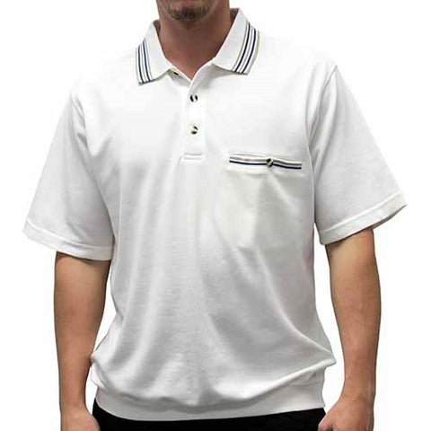 Safe Harbor French Terry Short Sleeve Banded Bottom Shirt 6070-200 White