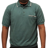 Safe Harbor Allover Short Sleeve Banded Bottom Shirt - 6070-227 SAGE