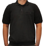 LD Sport Solid Pique Short Sleeve Banded Bottom Shirt 6070-237 Black