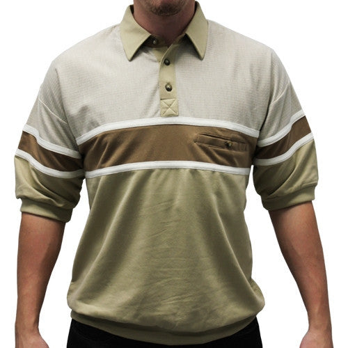 Woodland Trail French Terry Short Sleeve Banded Bottom Shirt 6090-160 Taupe