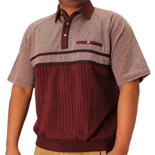 Classics by Palmland French Terry Short Sleeve Banded Bottom Shirt - 6090-450 Burgundy