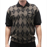 LD Sport  Allover Short Sleeve Banded Bottom Shirt 6090-500 Black