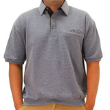 Classics by Palmland French Terry Short Sleeve  Banded Bottom Shirt 6090-780 Blue