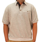Classics By Palmland Solid French Terry Short Sleeve Banded Bottom Polo Shirt 6090-780 Grey Heather