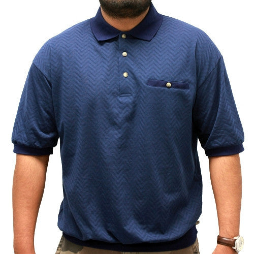 Classics by Palmland Allover Knit Short Sleeve Banded Bottom Shirt 6091-110S