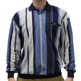 LD Sport Jacquard Long Sleeve Banded Bottom Shirt - 6094-105 Navy