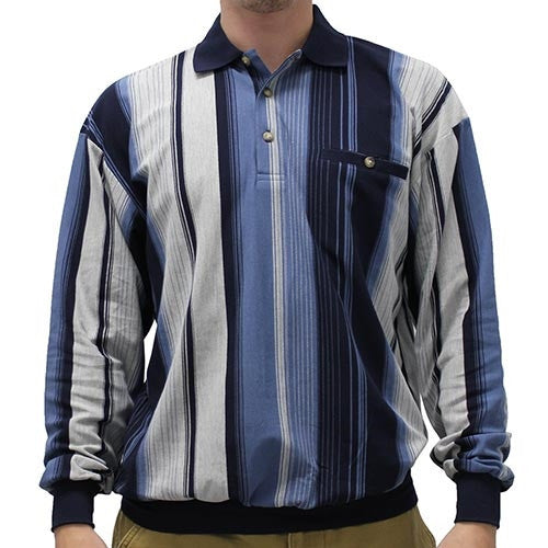 LD Sport Jacquard Long Sleeve Banded Bottom Shirt - 6094-105 Navy