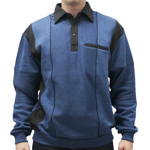 Classic by Palmland Two Tone Banded Bottom Shirt 6094-165B