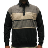 LD Sport Pieced Long Sleeve Banded Bottom Shirt 6094-651 Black