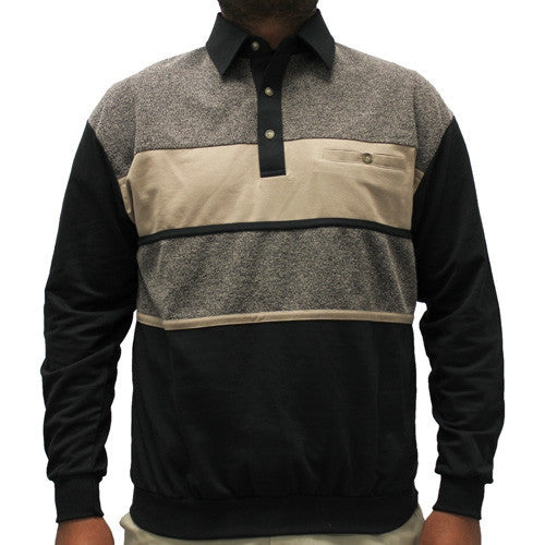LD Sport Pieced Long Sleeve Banded Bottom Shirt 6094-651 Black