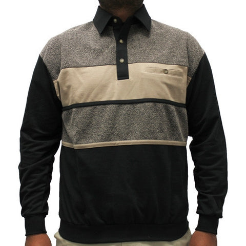 LD Sport Pieced Long Sleeve Banded Bottom Shirt 6094-651 Black