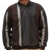 LD Sport Jacquard Long Sleeve Banded Bottom Shirt - 6094-852 Charcoal