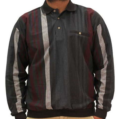 LD Sport Jacquard Long Sleeve Banded Bottom Shirt - 6094-852 Charcoal
