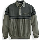 Classics by Palmland Two Tone Long Sleeve Banded Bottom Shirt 6094-903 Olive