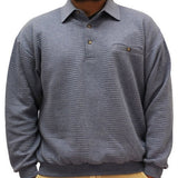 LD Sport Solid Textured Long Sleeve Banded Bottom Shirt - 6094-950 - Blue Heather