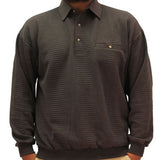 LD Sport Solid Textured Long Sleeve Banded Bottom Shirt - 6094-950 - Char