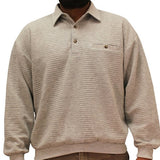 LD Sport Solid Textured Long Sleeve Banded Bottom Shirt 6094-950 Grey Heather