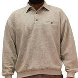 LD Sport L/S Solid Textured Banded Bottom - 6094-950 - Grey Heather - Big and Tall