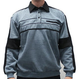Classics by Palmland L/S Two Tone Banded Bottom Shirt 6094-BL14-Blue