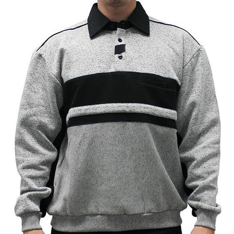Classic by Palmland Two Tone Banded Bottom Shirt 6094-BLR8-Grey