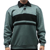 Classic by Palmland Two Tone Banded Bottom Shirt 6094-BLR8-Moss