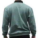 Classic by Palmland Two Tone Banded Bottom Shirt 6094-BLR8-Moss
