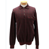 LD Sport Jacquard Long Sleeve Banded Bottom Shirt - Burgundy