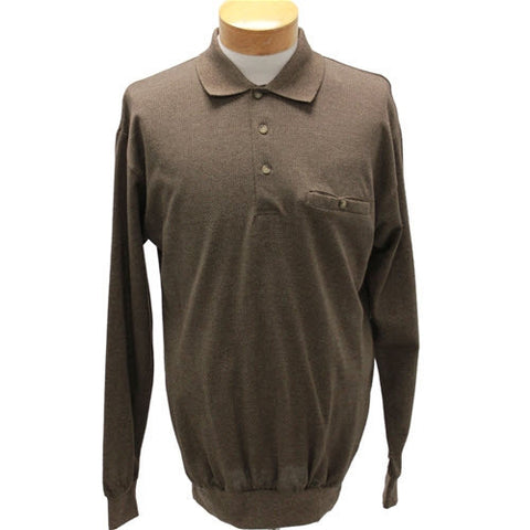 LD Sport Small Check Long Sleeve Banded Bottom Shirt - Earth