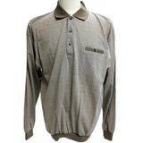 LD Sport Long Sleeve Jacquard Banded Bottom Polo Shirt - 6096-150