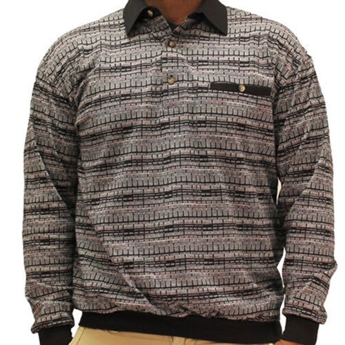 LD Sport Jacquard Long Sleeve Banded Bottom Shirt - 6096-350 Black