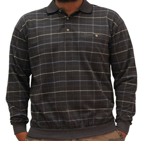 LD Sport Jacquard Long Sleeve Banded Bottom Shirt - 6096-351 Charcoal