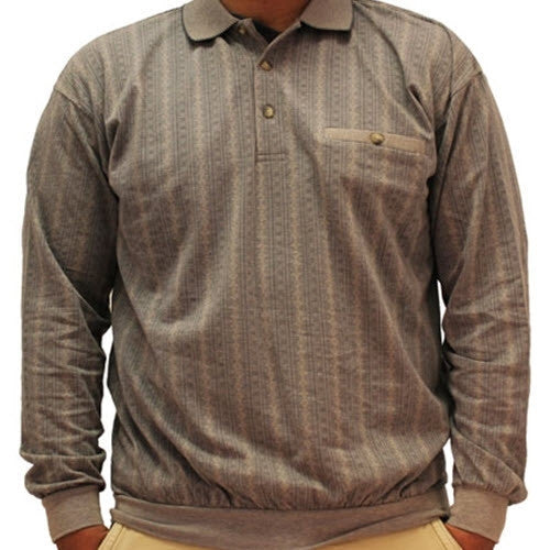 LD Sport Jacquard Long Sleeve Banded Bottom Shirt - 6096-352 Khaki