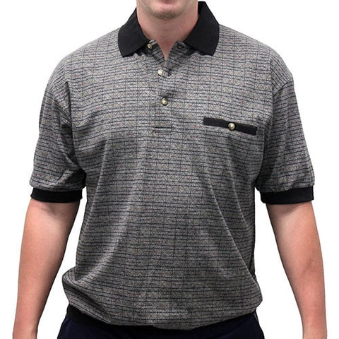 Safe Harbor Allover Short Sleeve Banded Bottom Shirt 6096SS-150 Black