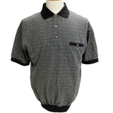 Safe Harbor Allover Short Sleeve Banded Bottom Shirt 6096SS-150 Black