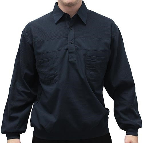 LD Sport Four Pocket Woven Long Sleeve Banded Bottom Shirt