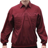 LD Sport Four Pocket Woven Long Sleeve Banded Bottom Big and Tall Shirt-Burg