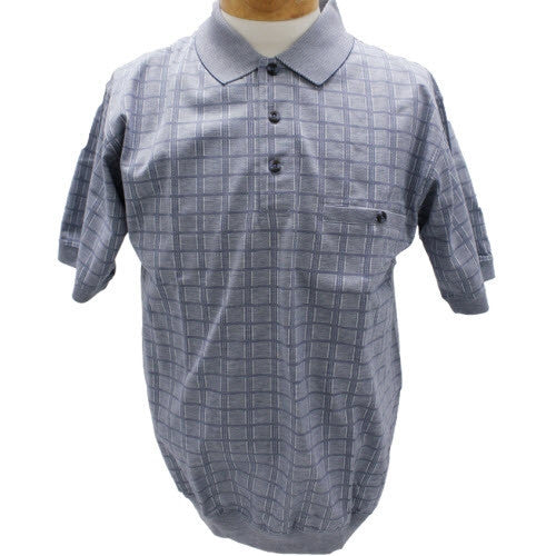 Safe Harbor Allover Short Sleeve Banded Bottom Shirt 6190-127 Blue