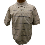 Safe Harbor Allover Short Sleeve Banded Bottom Shirt 6190-128 Khaki