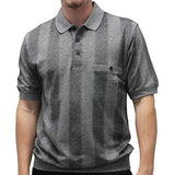 Safe Harbor Allover Short Sleeve Banded Bottom Shirt 6190-129 Black