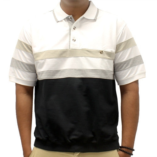 Safe Harbor Allover Short Sleeve Banded Bottom Shirt 6190-132 White