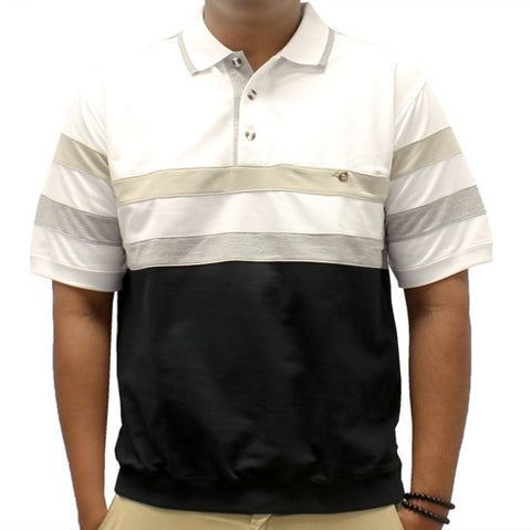 Safe Harbor Allover Short Sleeve Banded Bottom Shirt 6190-132 White