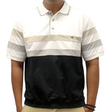 Safe Harbor Allover Short Sleeve Banded Bottom Shirt 6190-132BT White