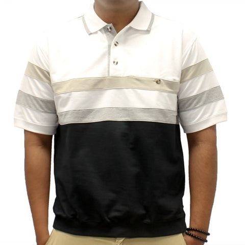 Safe Harbor Allover Short Sleeve Banded Bottom Shirt 6190-132BT White
