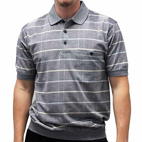 Safe Harbor Allover Short Sleeve Banded Bottom Shirt 6190-133 Navy