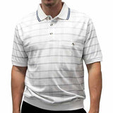 Safe Harbor Allover Short Sleeve Banded Bottom Shirt 6190-134 White