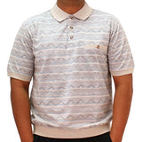 Safe Harbor Allover Short Sleeve Banded Bottom Shirt 6190-135BT Taupe