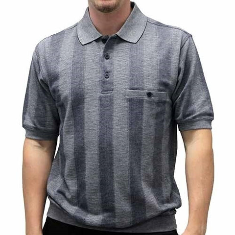 Safe Harbor Allover Short Sleeve Banded Bottom Shirt 6190-138 Navy