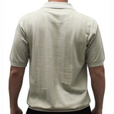 Safe Harbor Allover Short Sleeve Banded Bottom Shirt 6190-139BT Khaki